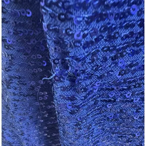 Ieena for Mac Duggal A11275 Blue Sequin Gown Size 10 NWT Asymmetrical Slit